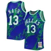 Versatile Steve Nash Dallas Mavericks 1998/99 Hardwood Classics Marble Swingman Jersey Blue per gli appassionati