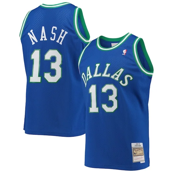 Accattivante Ottimo Comodo Steve Nash Dallas Mavericks 1998/99 Hardwood Classics Swingman Jersey Blue per gli appassionati