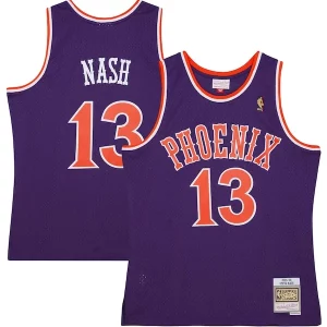 Cool Duraturo Fantastico Steve Nash Phoenix Suns 2001/02 Hardwood Classics Swingman Jersey Purple/White per gli appassionati