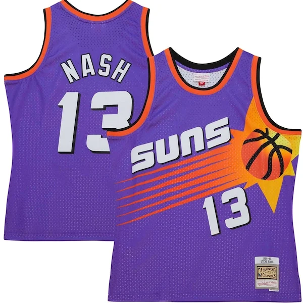 Lussuoso Stupendo Fantastico Steve Nash Phoenix Suns Hardwood Classics 1996/97 Tropical Swingman Jersey Purple per gli appassionati