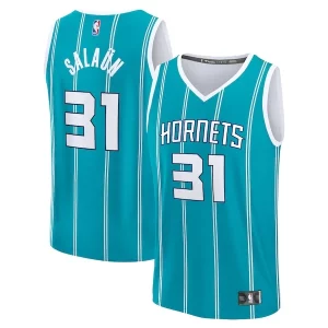 Lussuoso Meraviglioso Tidjane Salaun Charlotte Hornets 2024 NBA Draft Fast Break Player Jersey Icon Edition Teal per gli appassionati