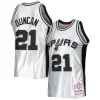 Cool Tim Duncan San Antonio Spurs 1998/99 Hardwood Classics 75th Anniversary Swingman Jersey Platinum per gli appassionati