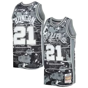 Eccezionale Moderno Tim Duncan San Antonio Spurs 1998/99 Hardwood Classics Lunar New Year Swingman Jersey Silver per gli appassionati