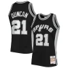 Versatile Attraente Tim Duncan San Antonio Spurs 1998/99 Hardwood Classics NBA 75th Anniversary Diamond Swingman Jersey Black per gli appassionati