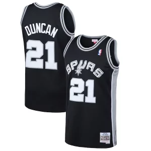 Splendido Tim Duncan San Antonio Spurs 1998/99 Hardwood Classics Swingman Jersey Black per gli appassionati
