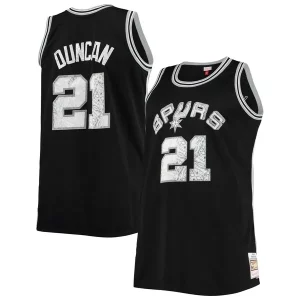Splendido Comodo Tim Duncan San Antonio Spurs Big & Tall 1998/99 NBA 75th Anniversary Diamond Swingman Jersey Black per gli appassionati