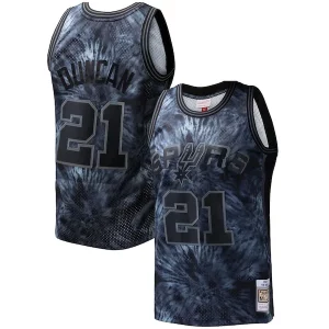 Resistente Tim Duncan San Antonio Spurs Hardwood Classics 1998/99 Tie Dye Swingman Jersey Black per gli appassionati