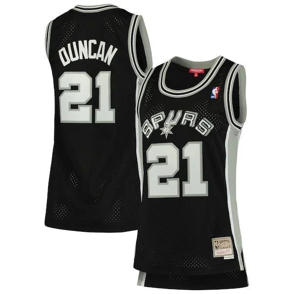 Robusto Carino Raffinato Tim Duncan San Antonio Spurs Women's 1998/99 Hardwood Classics Swingman Jersey Black per gli appassionati