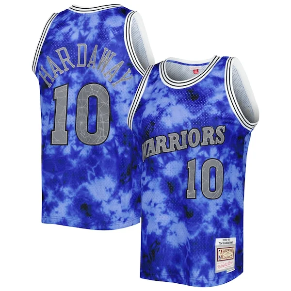 Eccezionale Lussuoso Tim Hardaway Golden State Warriors 1990/91 Galaxy Swingman Jersey Blue per gli appassionati
