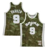 Resistente Moderno Bellissimo Tony Parker San Antonio Spurs Hardwood Classics 2000/01 Ghost Green Swingman Jersey Camo per gli appassionati