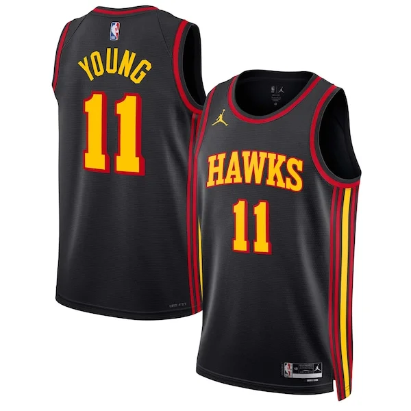 Robusto Fantastico Trae Young Atlanta Hawks Jordan Brand Unisex Swingman Jersey Statement Edition Black per gli appassionati