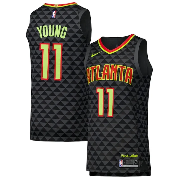 Resistente Eccezionale Trae Young Atlanta Hawks Nike Authentic Player Jersey Icon Edition Black per gli appassionati
