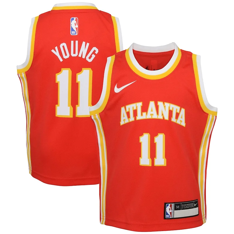 Accattivante Classico Trae Young Atlanta Hawks Nike Preschool Swingman Player Jersey Icon Edition Red per gli appassionati