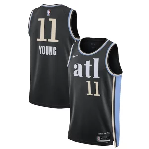 Moderno Trae Young Atlanta Hawks Nike Unisex 2023/24 Swingman Jersey Black City Edition per gli appassionati