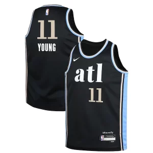 Carino Trae Young Atlanta Hawks Nike Youth Swingman Replica Jersey City Edition Black per gli appassionati