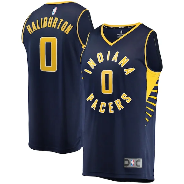 Eccezionale Tyrese Haliburton Indiana Pacers Fast Break Replica Jersey Icon Edition Navy per gli appassionati