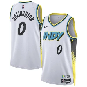 Trendy Bellissimo Tyrese Haliburton Indiana Pacers Nike Unisex 2024/25 Swingman Player Jersey City Edition White per gli appassionati