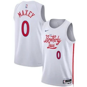 Attraente Raffinato Robusto Tyrese Maxey Philadelphia 76ers Nike Unisex 2022/23 Swingman Jersey City Edition White per gli appassionati