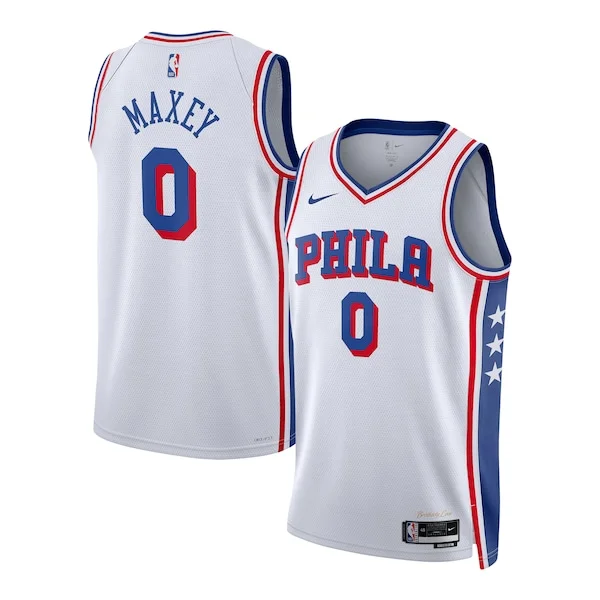 Splendido Tyrese Maxey Philadelphia 76ers Nike Unisex Swingman Jersey Association Edition White per gli appassionati