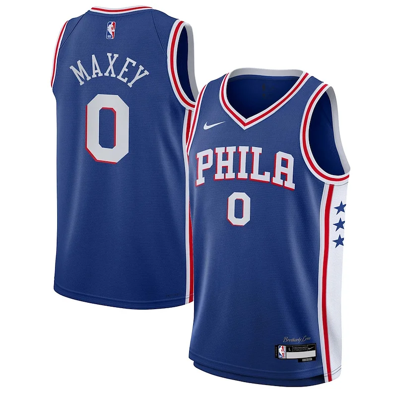 Accattivante Stupendo Carino Tyrese Maxey Philadelphia 76ers Nike Youth Swingman Jersey Icon Edition Royal per gli appassionati