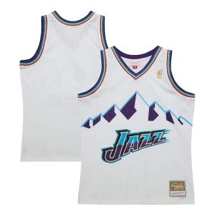 Carino Robusto Accattivante Utah Jazz 1996 97 Hardwood Classics Swingman Jersey White per gli appassionati