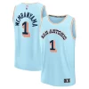 Prestigioso Victor Wembanyama San Antonio Spurs 2024/25 Fast Break Player Jersey City Edition Light Blue per gli appassionati