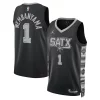 Fascinante Lussuoso Accattivante Victor Wembanyama San Antonio Spurs Jordan Brand Unisex Swingman Jersey Statement Edition Black per gli appassionati