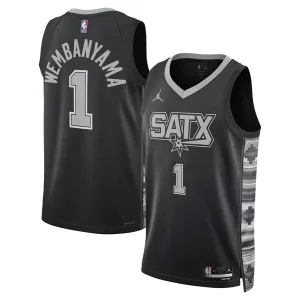 Fascinante Lussuoso Accattivante Victor Wembanyama San Antonio Spurs Jordan Brand Unisex Swingman Jersey Statement Edition Black per gli appassionati