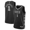 Classico Versatile Bellissimo Victor Wembanyama San Antonio Spurs Jordan Brand Youth Swingman Jersey Statement Edition Black per gli appassionati