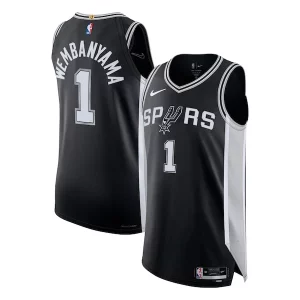 Versatile Eccezionale Victor Wembanyama San Antonio Spurs Nike Authentic Jersey Icon Edition Black per gli appassionati