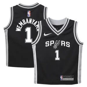 Gorgeous Victor Wembanyama San Antonio Spurs Nike Toddler Swingman Player Jersey Icon Edition Black per gli appassionati