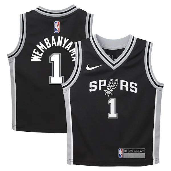 Gorgeous Victor Wembanyama San Antonio Spurs Nike Toddler Swingman Player Jersey Icon Edition Black per gli appassionati