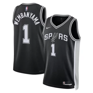 Magnifico Versatile Cool Victor Wembanyama San Antonio Spurs Nike Unisex 2023 NBA Draft First Round Pick Swingman Jersey Icon Edition Black per gli appassionati