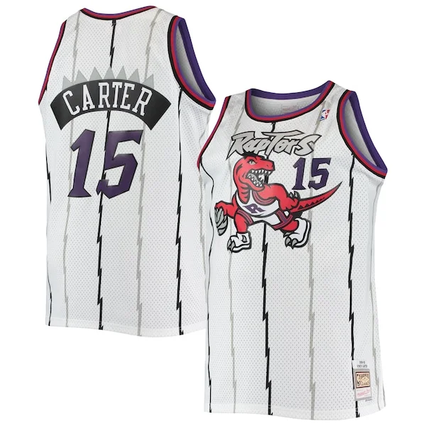 Bellissimo Splendido Vince Carter Toronto Raptors 1998/99 Big & Tall Hardwood Classics Swingman Jersey White/Purple per gli appassionati