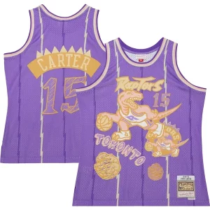 Fascinante Vince Carter Toronto Raptors 1998/99 Swingman Sidewalk Sketch Jersey Purple per gli appassionati