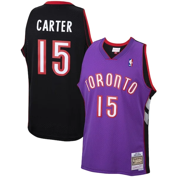 Attraente Classico Vince Carter Toronto Raptors 1999/00 Hardwood Classics Swingman Jersey Purple/White per gli appassionati