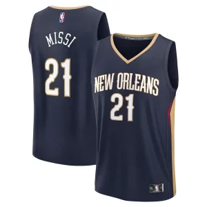 Elegante Yves Missi New Orleans Pelicans Youth 2024 NBA Draft Fast Break Player Jersey Icon Edition Navy per gli appassionati