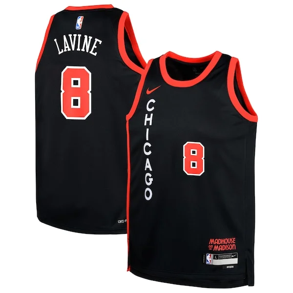 Fantastico Zach LaVine Chicago Bulls Nike Youth Swingman Replica Jersey City Edition Black per gli appassionati