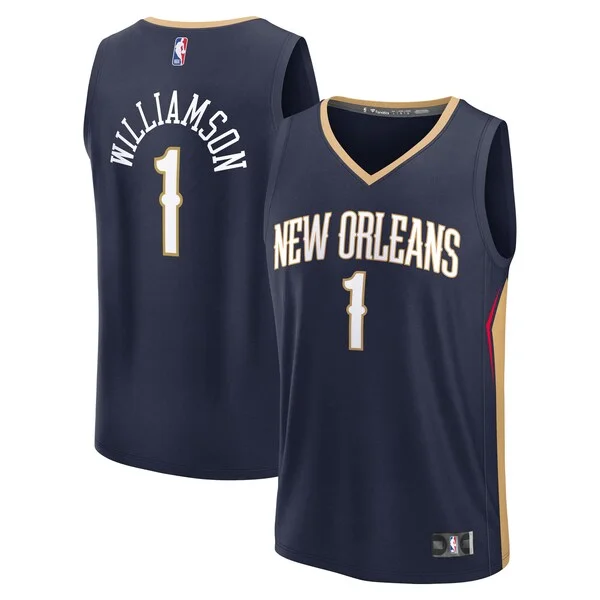 Duraturo Fascinante Zion Williamson New Orleans Pelicans Youth Fast Break Replica Player Jersey Icon Edition Navy per gli appassionati