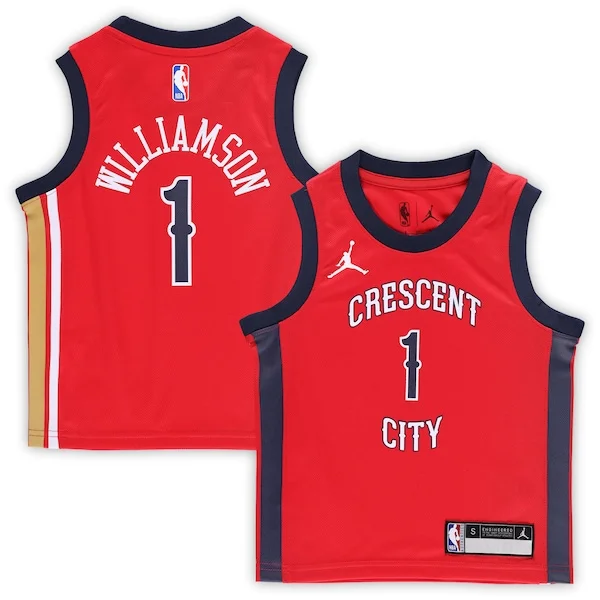 Attraente Sofisticato Zion Williamson New Orleans Pelicans Jordan Brand Preschool 2022/23 Replica Jersey Statement Edition Red per gli appassionati