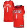 Incantevole Zion Williamson New Orleans Pelicans Jordan Brand Swingman Player Jersey Statement Edition Red per gli appassionati