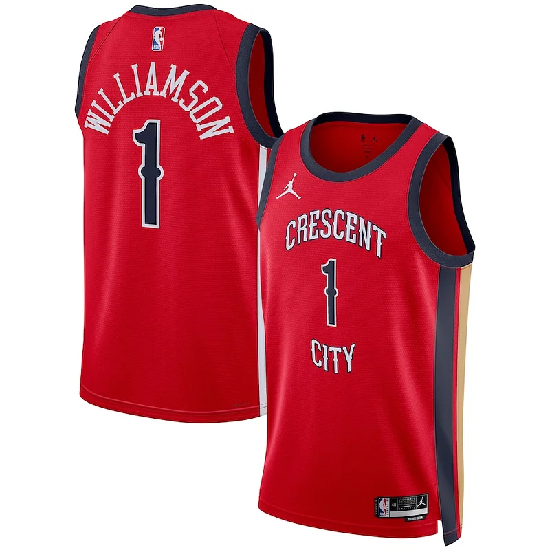 Comodo Zion Williamson New Orleans Pelicans Jordan Brand Unisex Swingman Jersey Statement Edition Red per gli appassionati