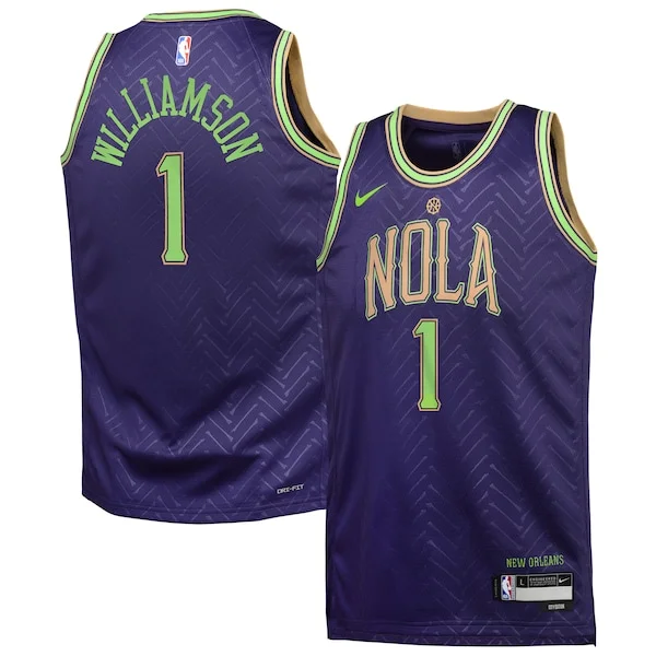 Accattivante Zion Williamson New Orleans Pelicans Nike Youth 2024/25 Swingman Player Jersey City Edition Purple per gli appassionati