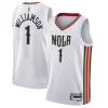 Comodo Zion Williamson New Orleans Pelicans Nike Youth Swingman Jersey City Edition White per gli appassionati